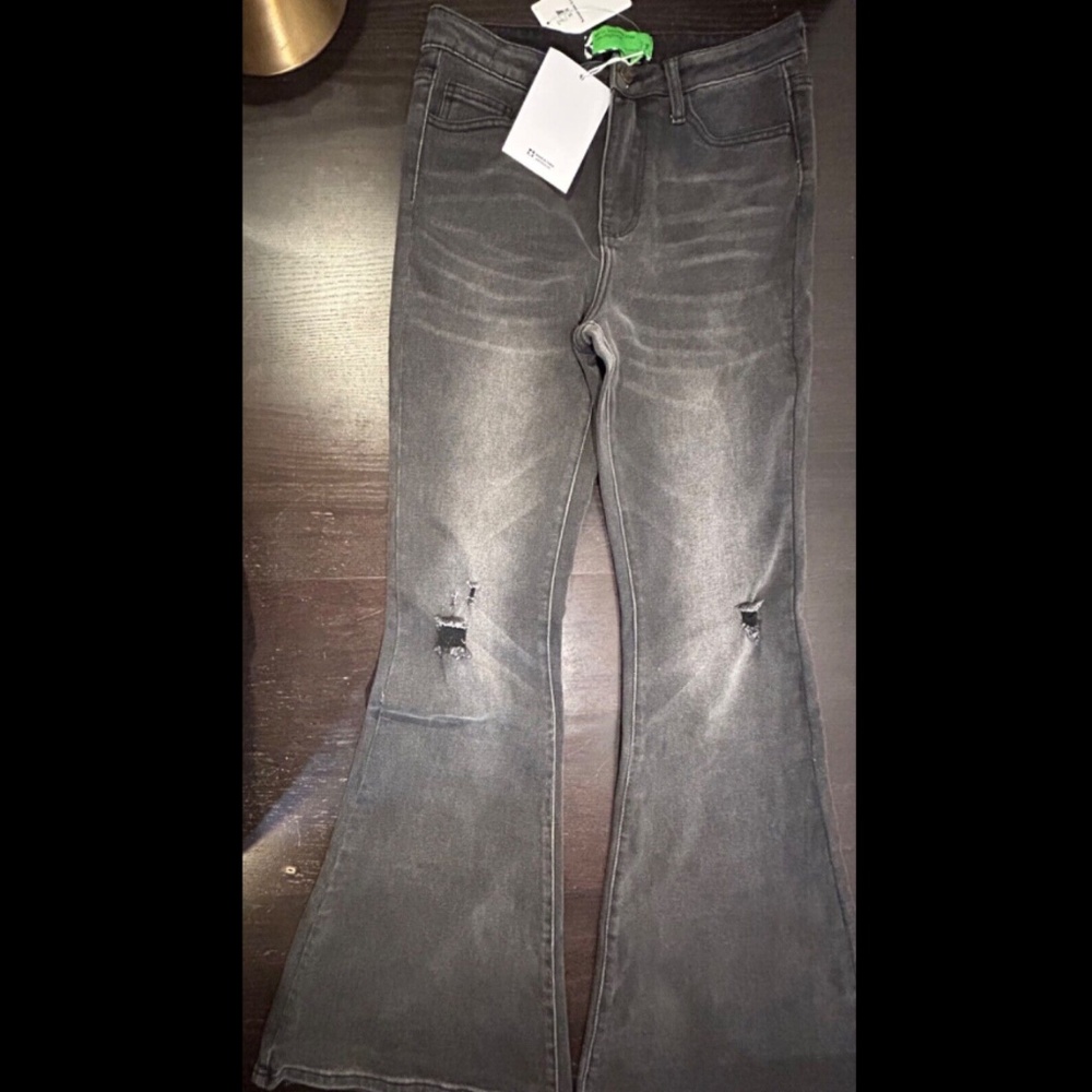 Stylish Gray Boot Cut Jeans